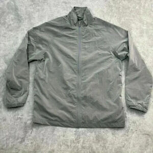 ALPHALETE Jacket Mens Large Gray Endure Full Zip Windbreaker Nylon Workout Gym